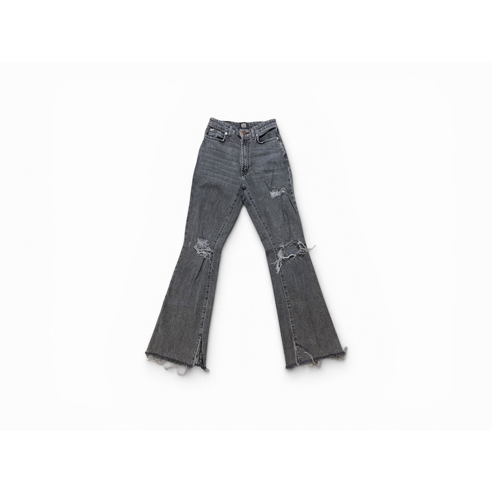 BDG Charcoal High Rise Distressed Flare Jeans Size 24